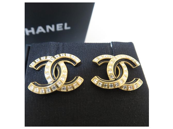 Chanel Orecchini Cruise Logo CC Nero e Oro - vista 7