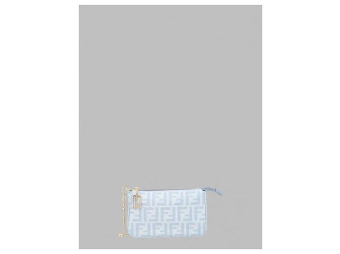 Fendi Denim Baguette Pouch Hellblau - Ansicht 4