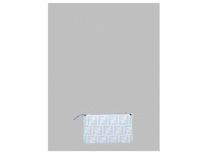 Fendi Denim Baguette Pouch Hellblau - Ansicht 5