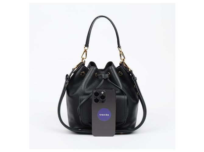 Bucket Louis Vuitton Borsa Tote a Secchiello in Pelle Nera - vista 13
