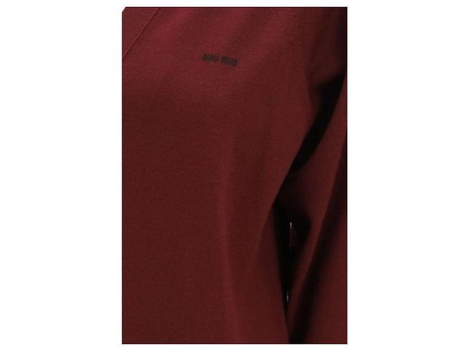 Miu Miu V-Ausschnitt-Wollcardigan mit Logo - Ansicht 6