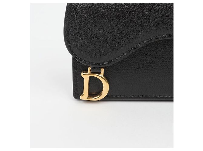 Dior Tarjetero Saddle con solapa para mujer Negro - vista 3