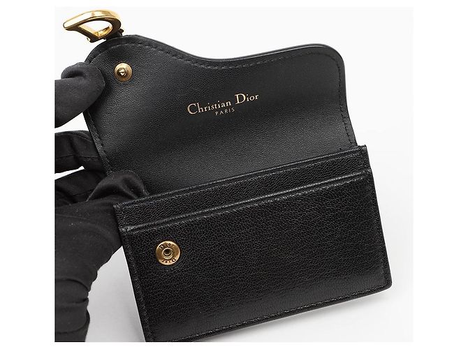 Dior Tarjetero Saddle con solapa para mujer Negro - vista 7