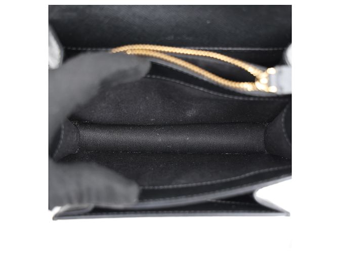 Marni Borsa a tracolla Trunk Mini in pelle Saffiano Nera - vista 14