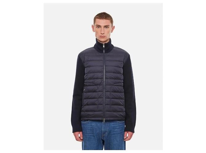 Moncler Gesteppter Wollcardigan mit Reißverschluss Navy - Ansicht 2