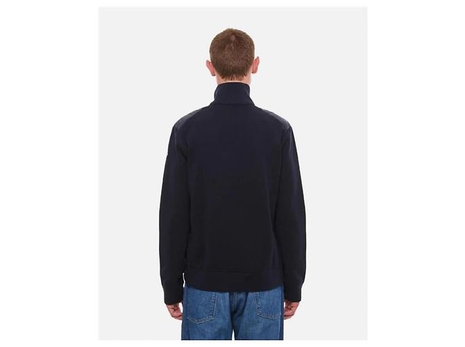 Moncler Gesteppter Wollcardigan mit Reißverschluss Navy - Ansicht 4
