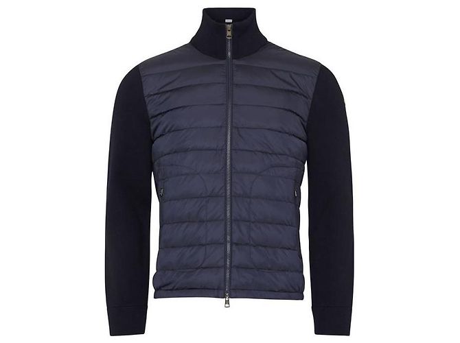Moncler Gesteppter Wollcardigan mit Reißverschluss Navy - Ansicht 7