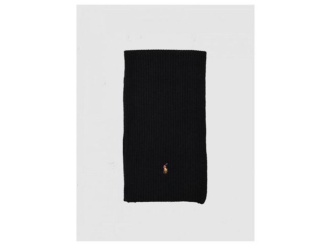 Ralph Lauren Sciarpa in lana ricamata con logo Pony - vista 4