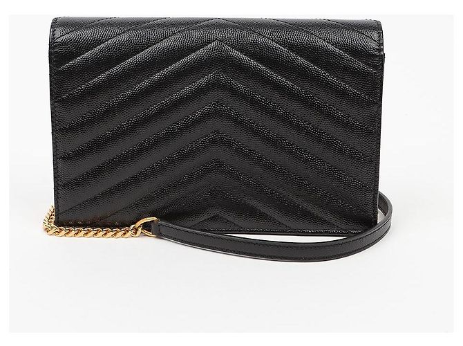 Autre Marque Borsa a tracolla a busta con catena nera - vista 4