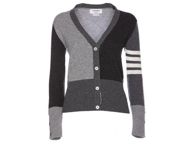 Thom Browne Rebeca de cashmere con cuello en V - vista 4