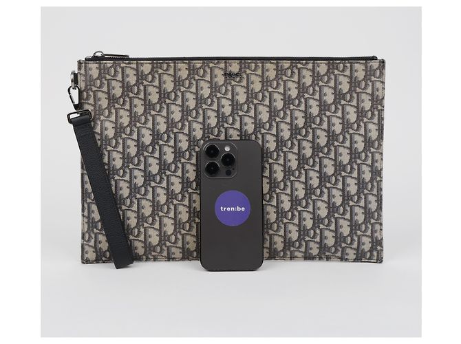 Dior Pouch Oblique Beige Black - vista 16