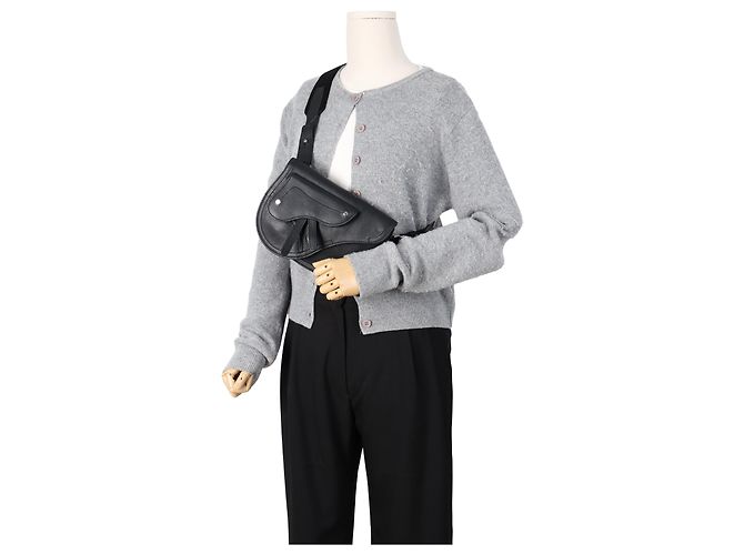 Dior Borsa a tracolla Saddle Logo Strap Nera - vista 14