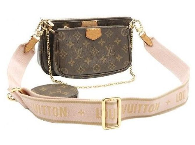 Louis Vuitton Borsa a tracolla Multi Pochette Accessories in Monogram Canvas Pink - vista 3