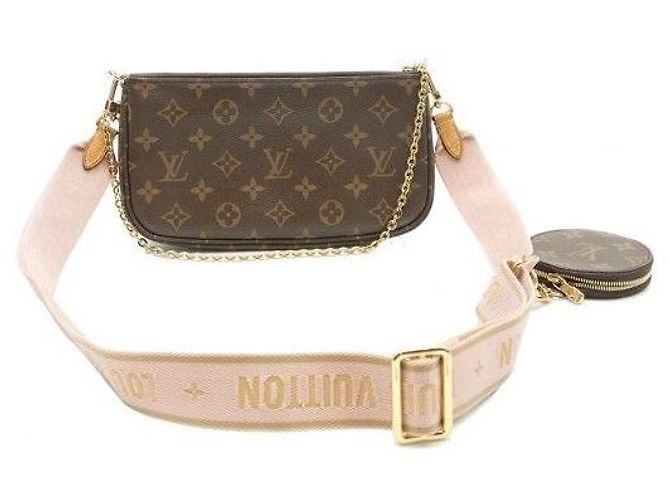 Louis Vuitton Borsa a tracolla Multi Pochette Accessories in Monogram Canvas Pink - vista 4