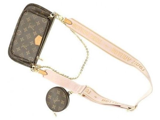 Louis Vuitton Borsa a tracolla Multi Pochette Accessories in Monogram Canvas Pink - vista 6