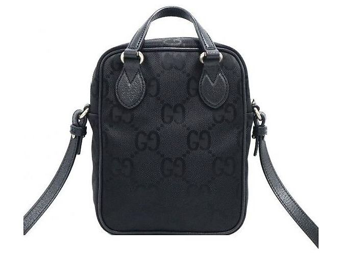 Gucci Borsa a tracolla Off The Grid in nylon nero con logo GG - vista 3
