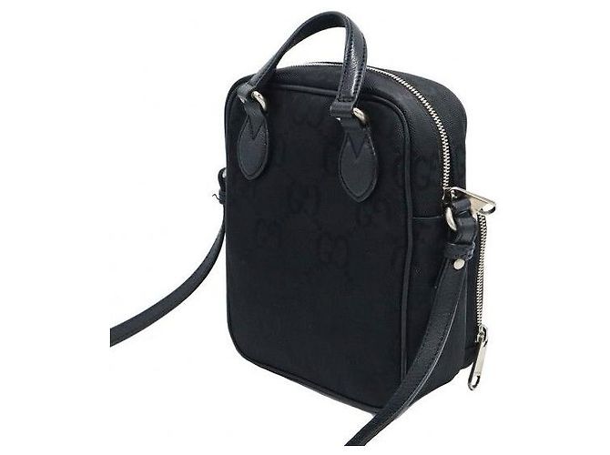 Gucci Borsa a tracolla Off The Grid in nylon nero con logo GG - vista 4