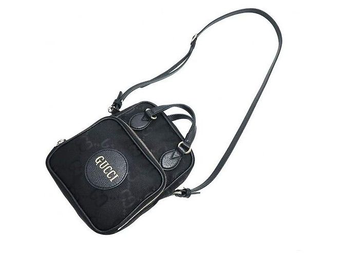 Gucci Borsa a tracolla Off The Grid in nylon nero con logo GG - vista 6