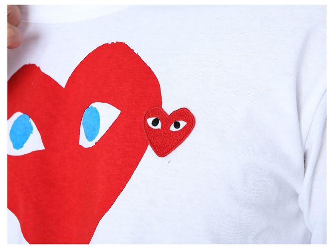 Comme Des Garcons T-Shirt mit Herz-Print Weiß AX - Ansicht 10