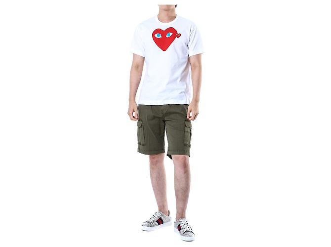 Comme Des Garcons T-Shirt mit Herz-Print Weiß AX - Ansicht 2