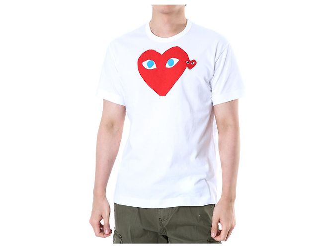 Comme Des Garcons T-Shirt mit Herz-Print Weiß AX - Ansicht 3
