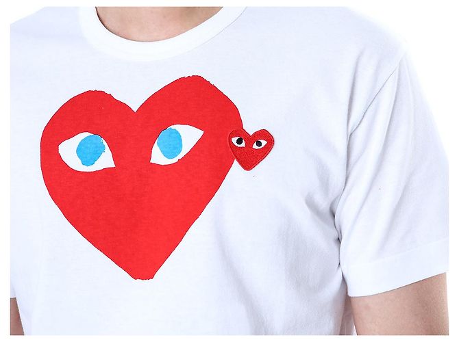 Comme Des Garcons T-Shirt mit Herz-Print Weiß AX - Ansicht 4