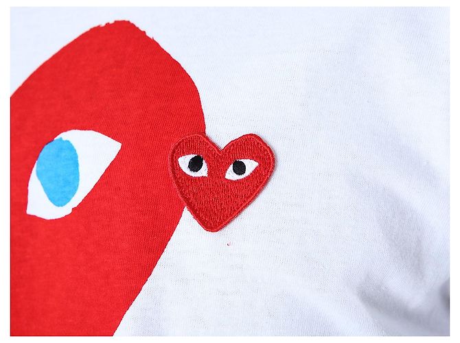 Comme Des Garcons T-Shirt mit Herz-Print Weiß AX - Ansicht 5