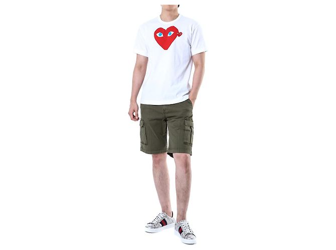 Comme Des Garcons T-Shirt mit Herz-Print Weiß AX - Ansicht 6