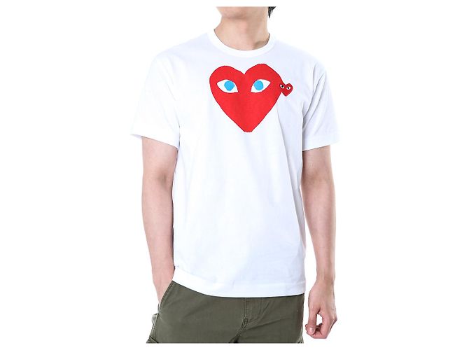 Comme Des Garcons T-Shirt mit Herz-Print Weiß AX - Ansicht 7