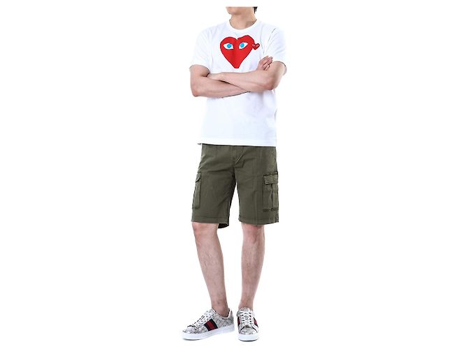 Comme Des Garcons T-Shirt mit Herz-Print Weiß AX - Ansicht 8