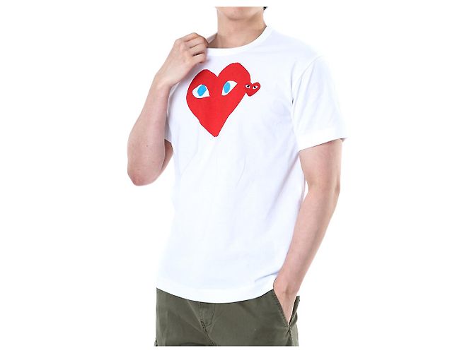 Comme Des Garcons T-Shirt mit Herz-Print Weiß AX - Ansicht 9