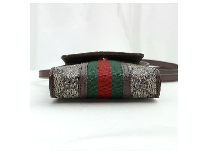 Gucci Mini Borsa a Tracolla Ophidia GG Supreme Canvas Pelle Brown - vista 6