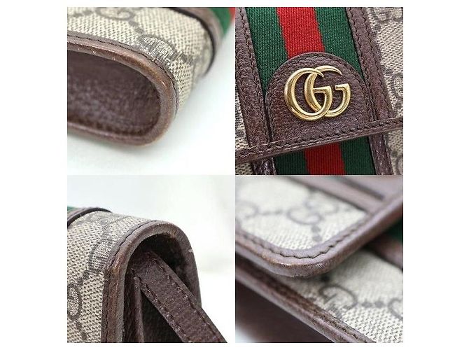 Gucci Mini Borsa a Tracolla Ophidia GG Supreme Canvas Pelle Brown - vista 7