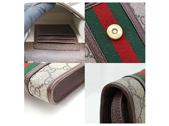 Gucci Mini Borsa a Tracolla Ophidia GG Supreme Canvas Pelle Brown - vista 8