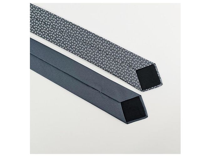 Hermès Cravatta da uomo Double Mileon Maillon in seta Grigio - vista 11