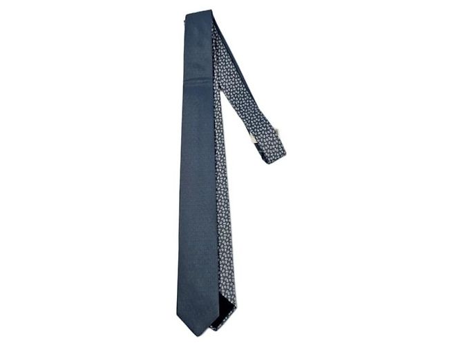 Hermès Cravatta da uomo Double Mileon Maillon in seta Grigio - vista 3