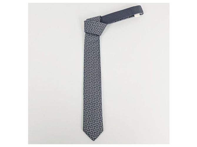 Hermès Cravatta da uomo Double Mileon Maillon in seta Grigio - vista 4