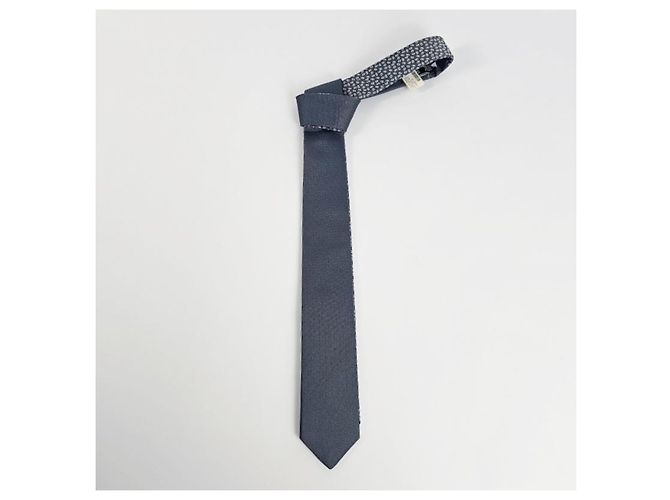 Hermès Cravatta da uomo Double Mileon Maillon in seta Grigio - vista 5
