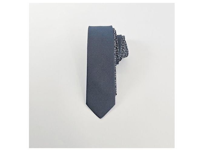 Hermès Cravatta da uomo Double Mileon Maillon in seta Grigio - vista 7