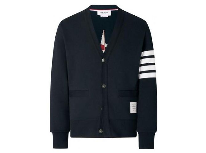 Thom Browne Loopback Embroidered Cardigan - view 4