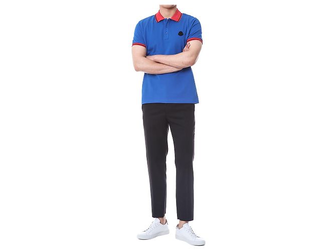 Moncler Farbblock-Polokragen mit Logo-Patch - Ansicht 10