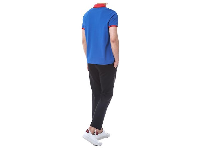 Moncler Farbblock-Polokragen mit Logo-Patch - Ansicht 18