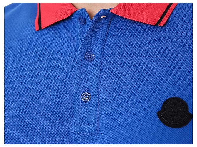 Moncler Farbblock-Polokragen mit Logo-Patch - Ansicht 19