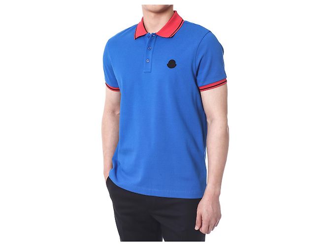 Moncler Farbblock-Polokragen mit Logo-Patch - Ansicht 3
