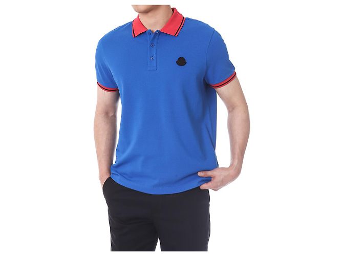 Moncler Farbblock-Polokragen mit Logo-Patch - Ansicht 9