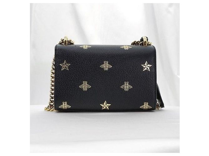 Gucci Borsa a tracolla piccola Black Leather Bi-Star Padlock - vista 4