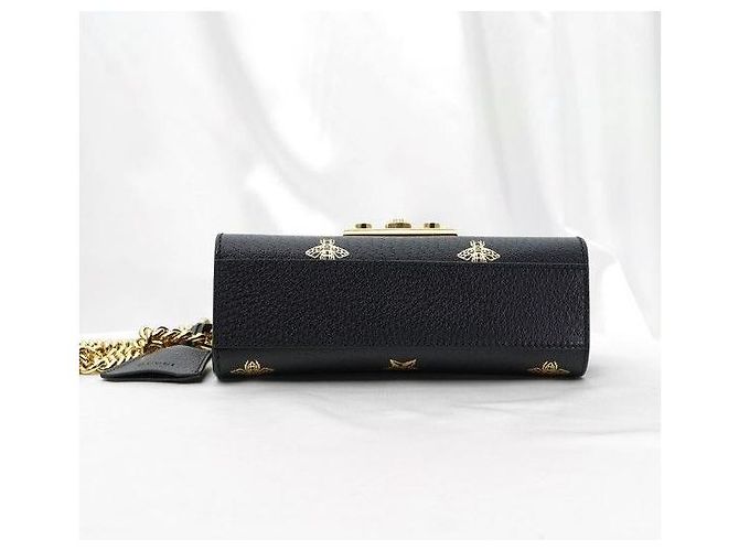 Gucci Borsa a tracolla piccola Black Leather Bi-Star Padlock - vista 6