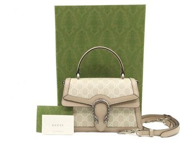 Gucci Borsa Dionysus Top Handle GG Beige White - vista 2