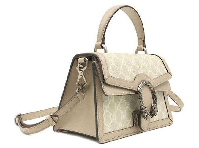 Gucci Borsa Dionysus Top Handle GG Beige White - vista 4