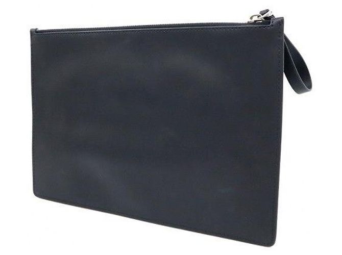 Valentino Clutch in pelle nera con logo VLTN - vista 3
